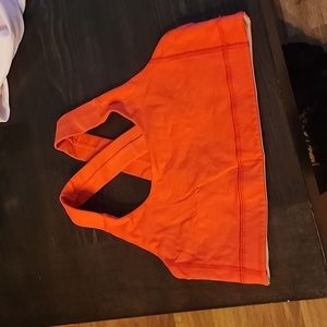 GUC Lululemon sport bra in coral/orange color